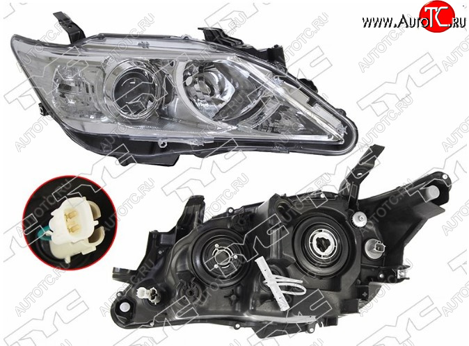 10 649 р. Правая фара передняя TYC (галоген, под корректор, Евросвет) Toyota Camry XV50 дорестайлинг (2011-2014)  с доставкой в г. Кемерово