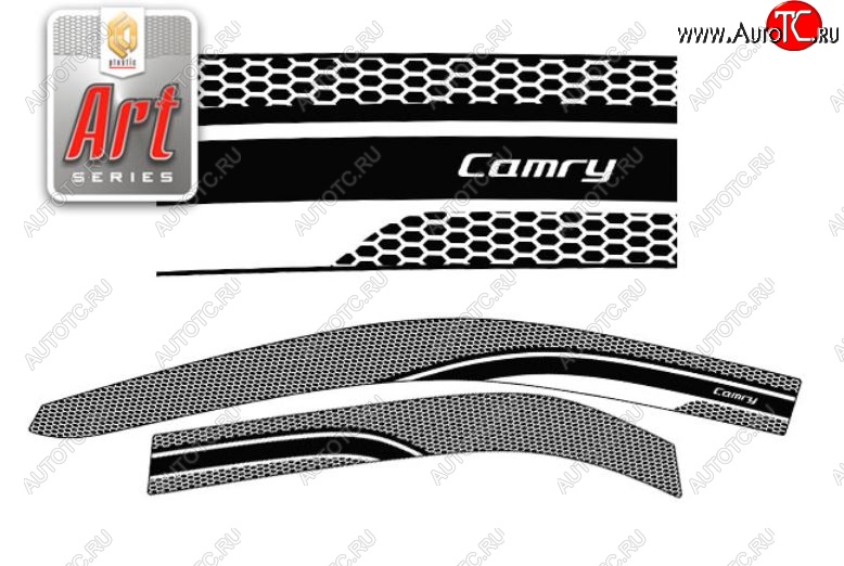 2 479 р. Дефлектора окон (EURO) CA-Plastic  Toyota Camry  XV50 (2011-2014) дорестайлинг (Серия Art графит, Без хром.молдинга)  с доставкой в г. Кемерово