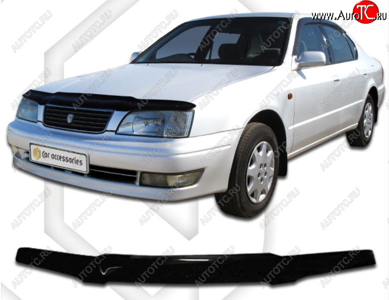 2 079 р. Дефлектор капота CA-Plastiс  Toyota Camry  V40 (1994-1998) (Classic черный, Без надписи)  с доставкой в г. Кемерово