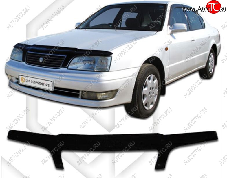 2 199 р. Дефлектор капота CA-Plastiс exclusive Toyota Camry V40 (1994-1998) (Classic черный, Без надписи)  с доставкой в г. Кемерово