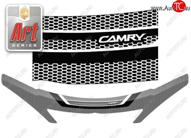 2 799 р. Дефлектор капота CA-Plastiс  Toyota Camry  XV30 (2001-2004) дорестайлинг (Серия Art графит)  с доставкой в г. Кемерово