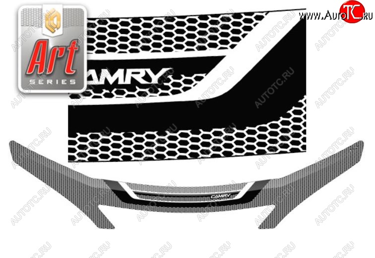 2 599 р. Дефлектор капота CA-Plastiс exclusive  Toyota Camry  XV30 (2004-2006) рестайлинг (Серия Art белая)  с доставкой в г. Кемерово