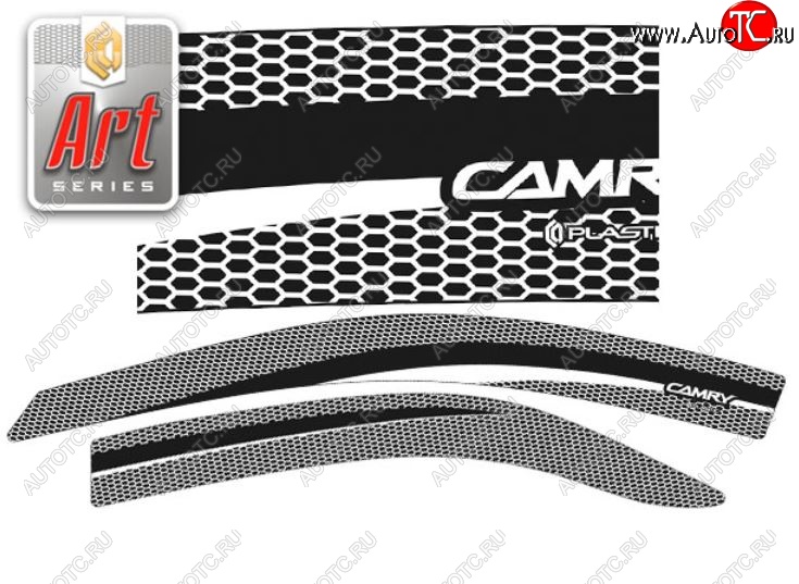 2 479 р. Дефлектора окон CA-Plastic  Toyota Camry  XV30 (2001-2004) дорестайлинг (Серия Art графит, Без хром.молдинга)  с доставкой в г. Кемерово