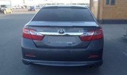 3 789 р. Накладка на задний бампер CT Toyota Camry XV50 дорестайлинг (2011-2014) (Неокрашенная)  с доставкой в г. Кемерово. Увеличить фотографию 2