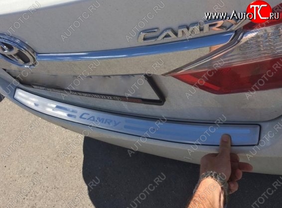 4 199 р. Защитная накладка на задний бампер СТ Toyota Camry XV55 1-ый рестайлинг (2014-2017)  с доставкой в г. Кемерово