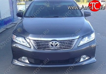 3 999 р. Накладка на передний бампер CT  Toyota Camry  XV50 (2011-2014) дорестайлинг (Неокрашенная)  с доставкой в г. Кемерово