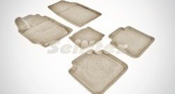 Износостойкие коврики в салон SeiNtex Premium 3D 4 шт. (ворсовые, бежевые) Toyota Camry ( XV50,  XV55) (2011-2018) дорестайлинг, 1-ый рестайлинг, 2-ой рестайлинг