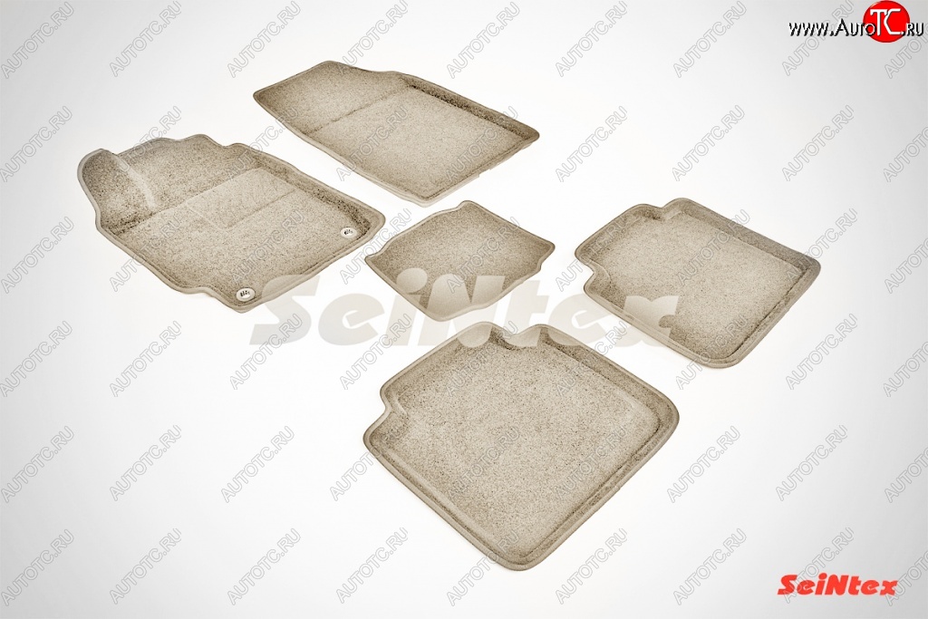 7 649 р. Износостойкие коврики в салон SeiNtex Premium 3D 4 шт. (ворсовые, бежевые)  Toyota Camry ( XV50,  XV55) (2011-2018) дорестайлинг, 1-ый рестайлинг, 2-ой рестайлинг  с доставкой в г. Кемерово