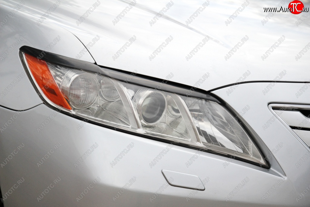 1 169 р. Реснички на фары RA (укороченные) Toyota Camry XV40 дорестайлинг (2006-2008) (Неокрашенные)  с доставкой в г. Кемерово