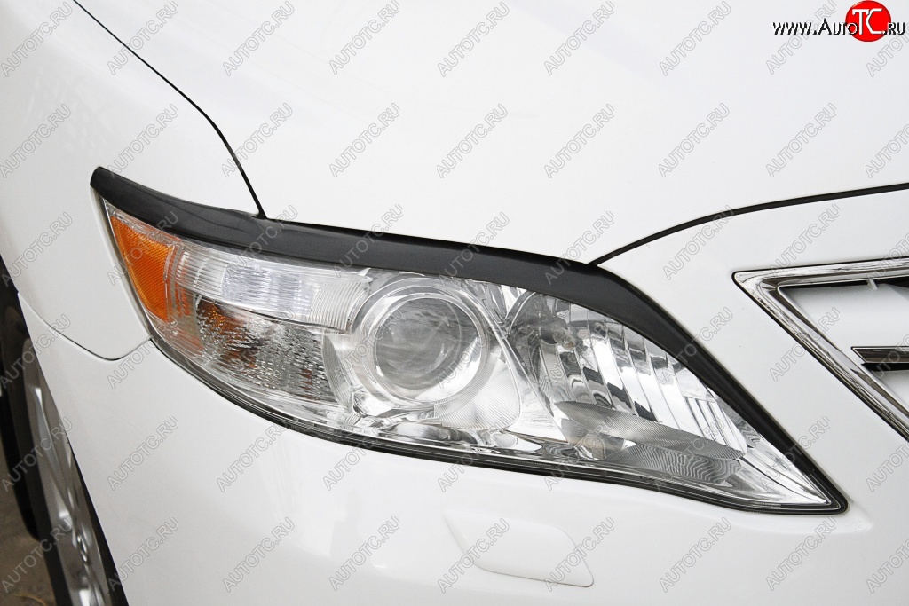1 129 р. Реснички на фары (рестайлинг) RA Toyota Camry XV40 рестайлинг (2009-2011) (Неокрашенные)  с доставкой в г. Кемерово