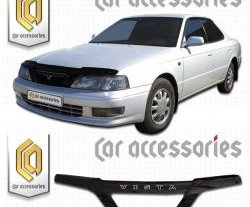 3 079 р. Дефлектор капота CA-Plastic Toyota Vista седан (1994-1998) (серия Classic черный, Без надписи)  с доставкой в г. Кемерово. Увеличить фотографию 2