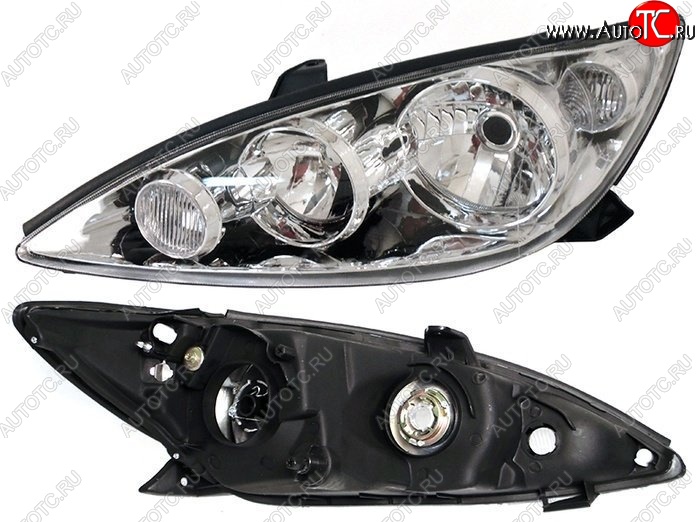 3 369 р. Левая фара SAT (короткое ухо, под электрокорректор) Toyota Camry XV30 рестайлинг (2004-2006)  с доставкой в г. Кемерово