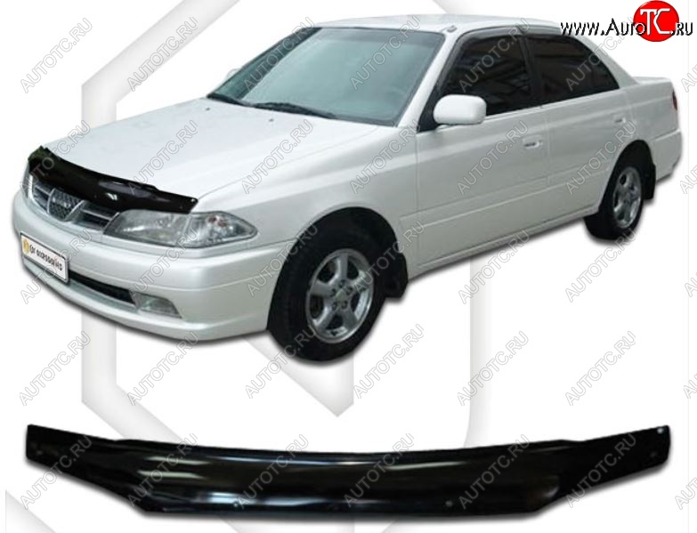 2 159 р. Дефлектор капота CA-Plastiс  Toyota Carina  T210 (1996-1998) дорестайлинг (Classic черный, Без надписи)  с доставкой в г. Кемерово