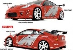 8 899 р. Задний бампер K1 Style wide body Toyota Celica T230 (1999-2006)  с доставкой в г. Кемерово. Увеличить фотографию 5