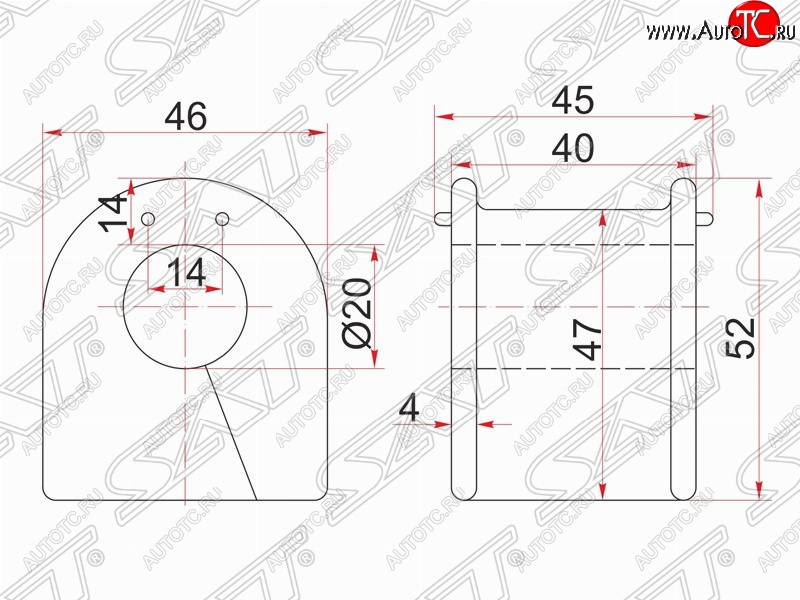 99 р. Резиновая втулка заднего стабилизатора (D=20) SAT  Toyota Chaser - Mark 2 ( X90,  X100)  с доставкой в г. Кемерово