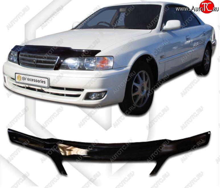 2 399 р. Дефлектор капота CA-Plastiс  Toyota Chaser  6 X100 (1996-2001) рестайлинг (Classic черный, Без надписи)  с доставкой в г. Кемерово