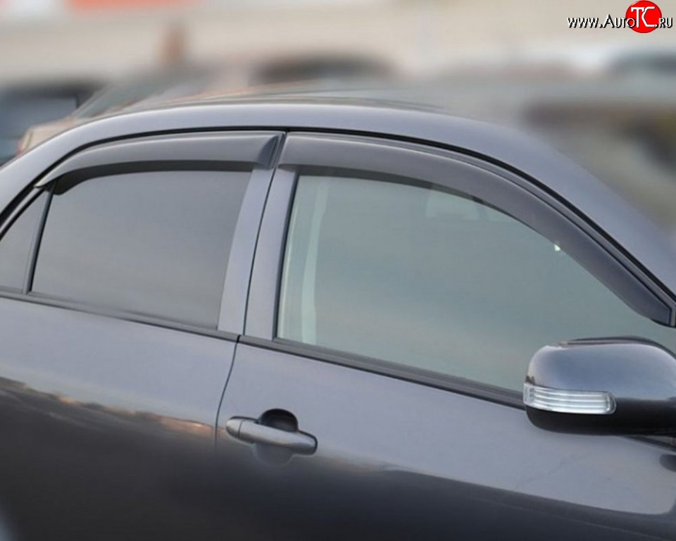1 239 р. Комплект дефлекторов окон (ветровиков) 4 шт. (седан) Russtal Toyota Corolla E150 седан дорестайлинг (2006-2010)  с доставкой в г. Кемерово