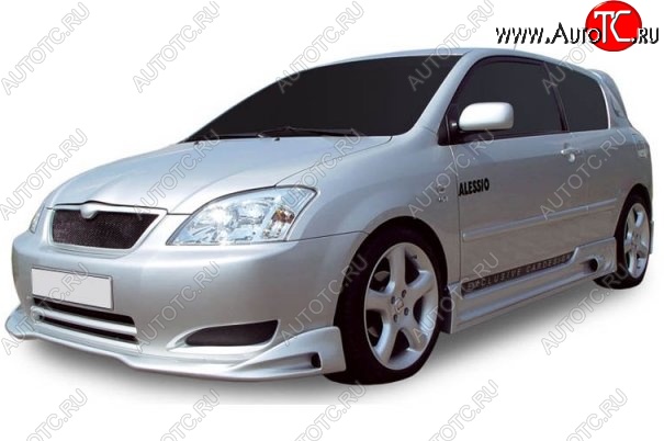 6 749 р. Накладка на передний бампер CT Toyota Corolla E120 седан дорестайлинг (2000-2004) (Неокрашенная)  с доставкой в г. Кемерово