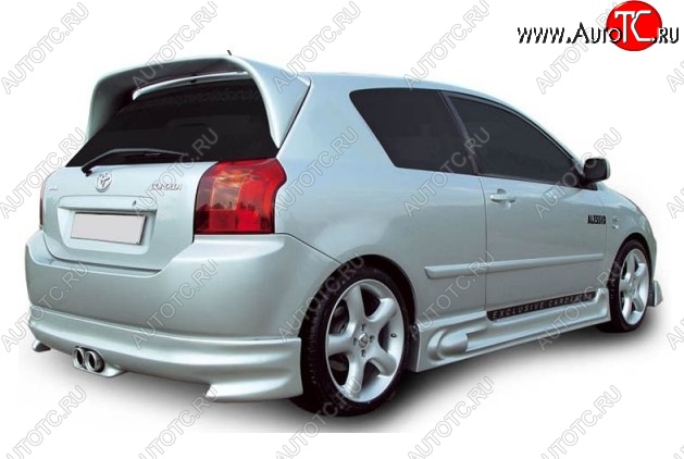 7 149 р. Накладка на задний бампер (хетчбек) CT Toyota Corolla E120 хэтчбек 5 дв. дорестайлинг (2000-2004) (Неокрашенная)  с доставкой в г. Кемерово