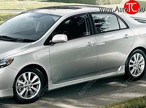 7 399 р. Пороги накладки CT Toyota Corolla E150 седан дорестайлинг (2006-2010) (Неокрашенные)  с доставкой в г. Кемерово