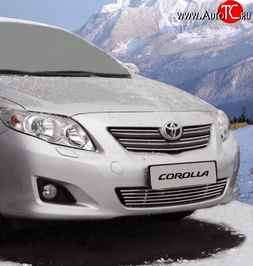 1 574 р. Декоративная вставка воздухозаборника бампера Novline  Toyota Corolla  E150 (2006-2010) седан дорестайлинг  с доставкой в г. Кемерово