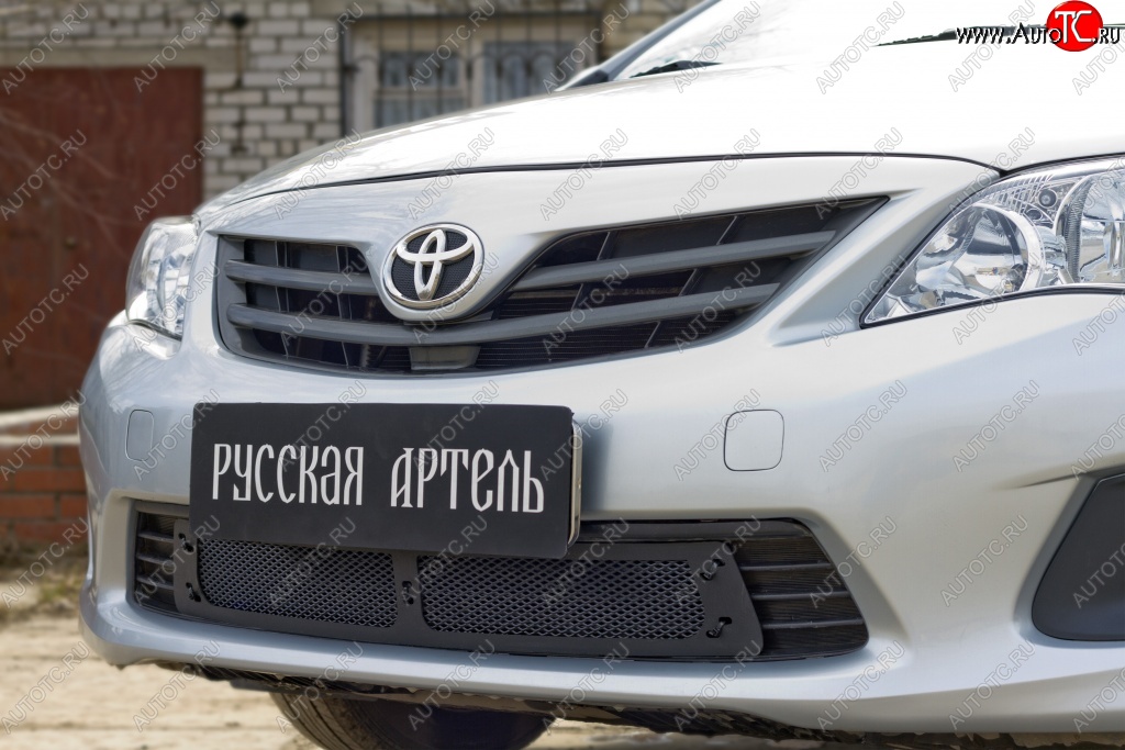 2 099 р. Защитная сетка решетки переднего бампера РА  Toyota Corolla  E150 (2009-2013) седан рестайлинг  с доставкой в г. Кемерово