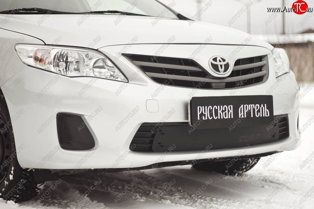 999 р. Зимняя заглушка решетки переднего бампера РА  Toyota Corolla ( E140,  E150) (2009-2013) седан рестайлинг  с доставкой в г. Кемерово