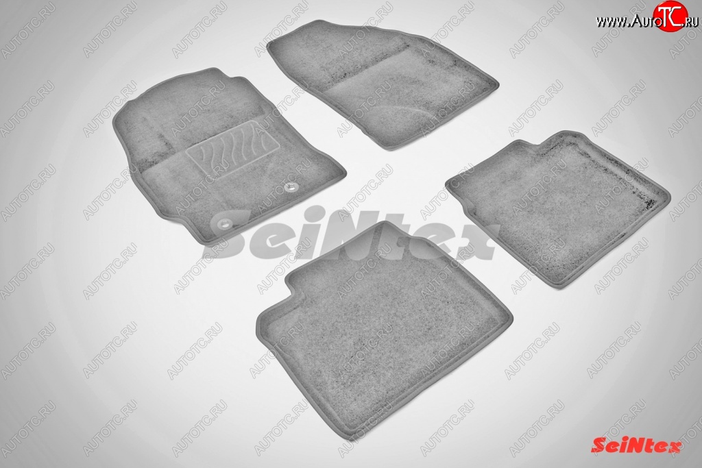7 399 р. Износостойкие коврики в салон SeiNtex Premium 3D 4 шт. (ворсовые, серые)  Toyota Corolla  E180 (2013-2019) дорестайлинг, рестайлинг  с доставкой в г. Кемерово