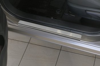 1 799 р. Накладки порожков салона Russtal Toyota Corolla E180 дорестайлинг (2013-2016) (нержавейка полированная)  с доставкой в г. Кемерово. Увеличить фотографию 2