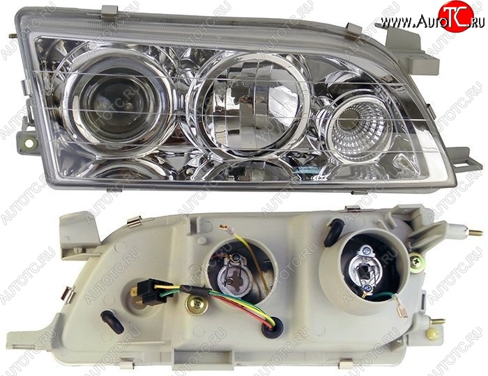3 099 р. Правая фара SAT (диод/линза) Toyota Corolla E100 универсал (1991-2002)  с доставкой в г. Кемерово