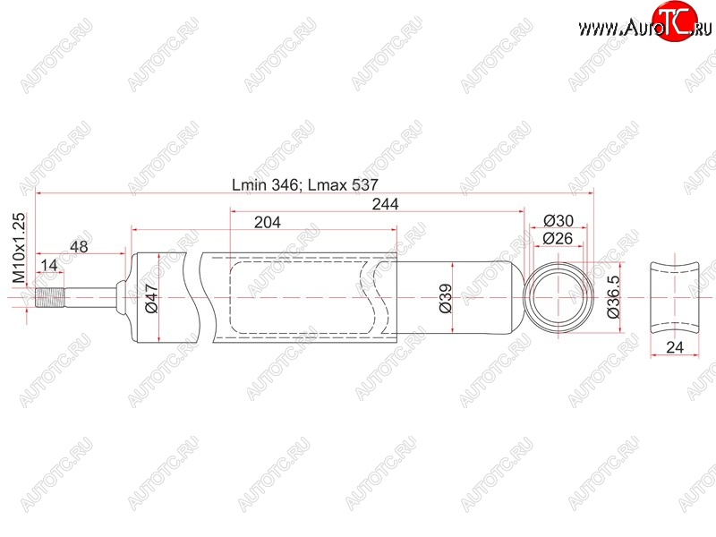 1 699 р. Амортизатор задний LH=RH SAT Toyota Corolla E100 седан (1991-2002)  с доставкой в г. Кемерово