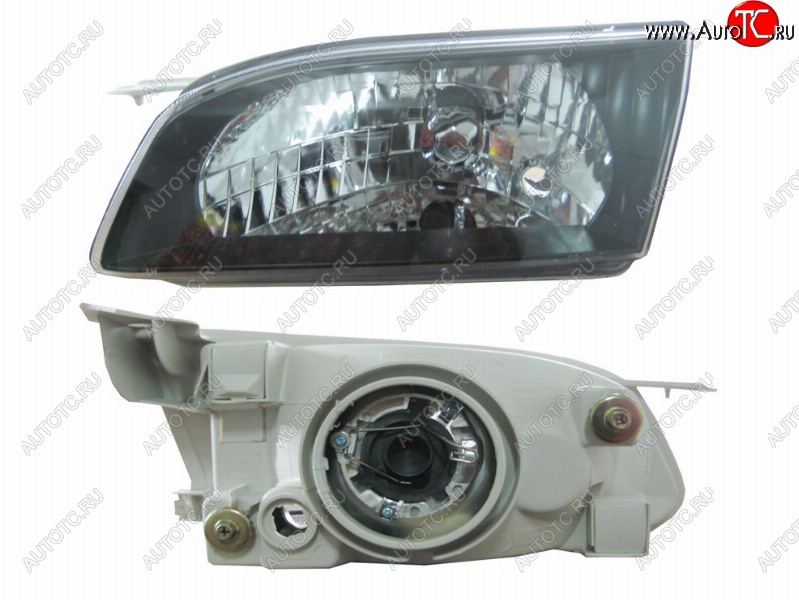 2 399 р. Левая фара SAT (черный хрусталь) Toyota Corolla E110 хэтчбек 5 дв. дорестайлинг (1997-2000)  с доставкой в г. Кемерово