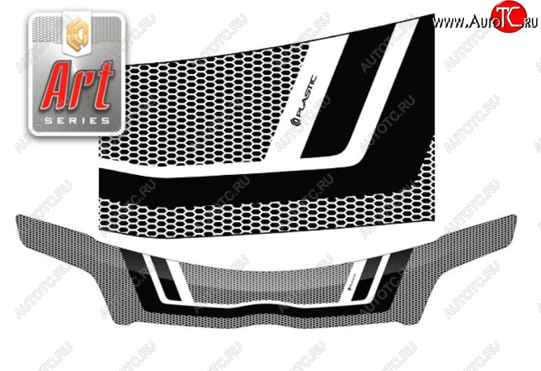2 559 р. Дефлектор капота CA-Plastiс  Toyota Corolla  E120 (2000-2004) седан дорестайлинг (Серия Art графит)  с доставкой в г. Кемерово