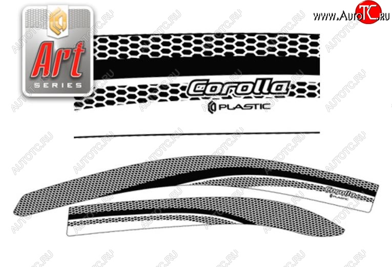 2 399 р. Дефлектора окон (E121-124) CA-Plastic  Toyota Corolla  E120 (2000-2004) седан дорестайлинг (Серия Art черная, Без хром.молдинга, Крепление только на скотч)  с доставкой в г. Кемерово