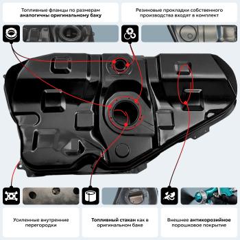 16 999 р. Топливный бак (1.4D/B - 1.6B - 1 8B - 2.0D, сталь/антикоррозия) ORKA Toyota Corolla E120 хэтчбек 5 дв. дорестайлинг (2000-2004)  с доставкой в г. Кемерово. Увеличить фотографию 1