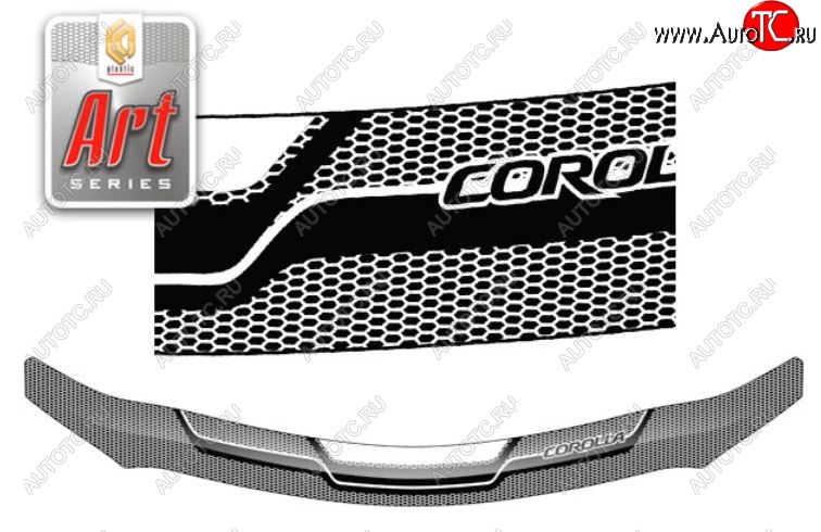 2 399 р. Дефлектор капота CA-Plastiс  Toyota Corolla  E150 (2006-2010) седан дорестайлинг (Серия Art черная)  с доставкой в г. Кемерово