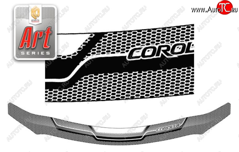 2 399 р. Дефлектор капота CA-Plastiс  Toyota Corolla  E150 (2009-2013) седан рестайлинг (Серия Art графит)  с доставкой в г. Кемерово