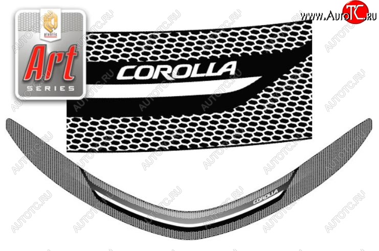 2 479 р. Дефлектор капота CA-Plastiс  Toyota Corolla  E180 (2013-2019) дорестайлинг, рестайлинг (Серия Art графит)  с доставкой в г. Кемерово
