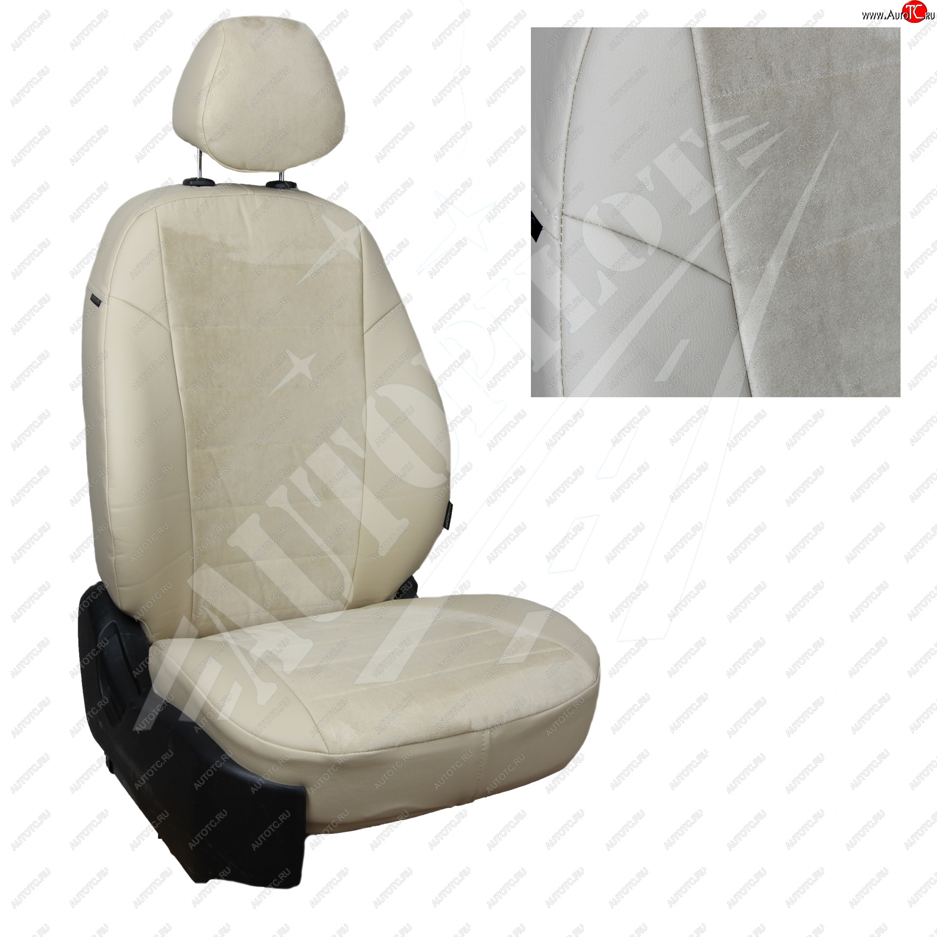 13 649 р. Чехлы сидений AUTOPILOT Алькантара (40/60 с задним подлокотника, Comfort / Prestige)  Toyota Corolla  E210 (2018-2022) седан дорестайлинг (Бежевый + Бежевый)  с доставкой в г. Кемерово