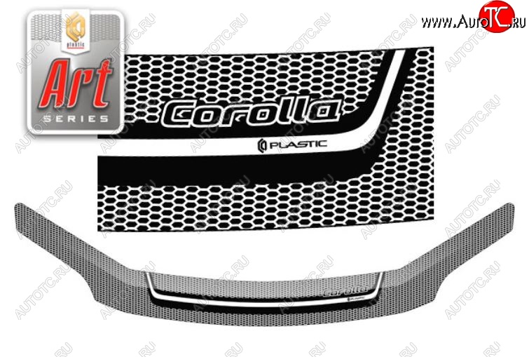 2 479 р. Дефлектор капота CA-Plastiс  Toyota Corolla Fielder  E140 (2006-2012) универсал дорестайлинг, универсал рестайлинг (Серия Art черная)  с доставкой в г. Кемерово