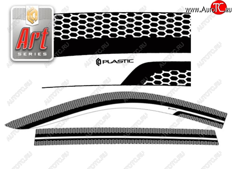 2 479 р. Дефлектора окон CA-Plastic  Toyota Corolla Fielder  E160 (2012-2015) универсал дорестайлинг (Серия Art белая, Без хром.молдинга)  с доставкой в г. Кемерово