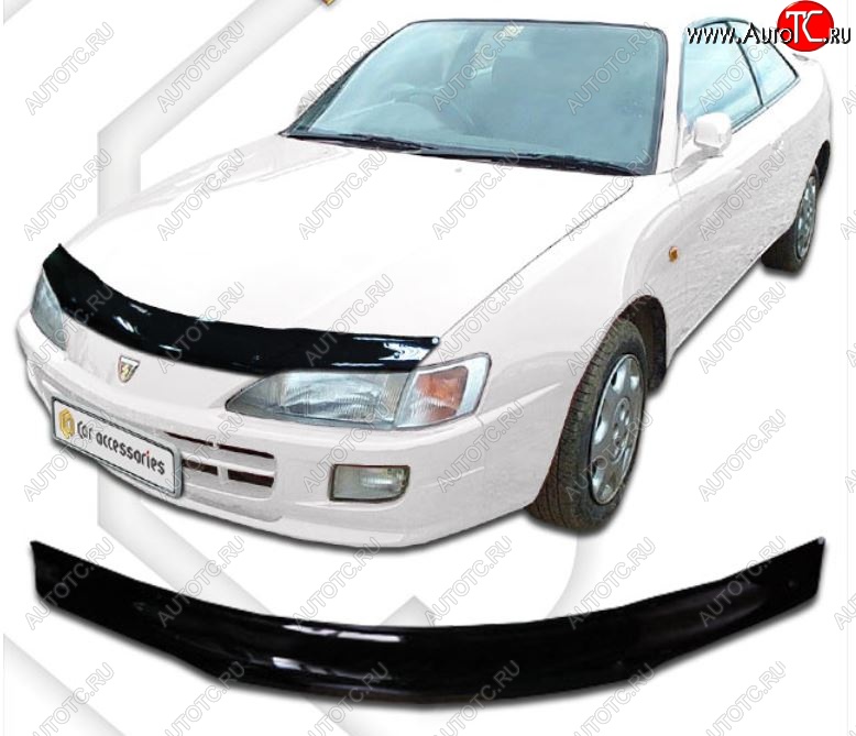 1 899 р. Дефлектор капота CA-Plastic Toyota Corolla Levin E110 купе рестайлинг (1997-2000) (Classic черный, Без надписи)  с доставкой в г. Кемерово