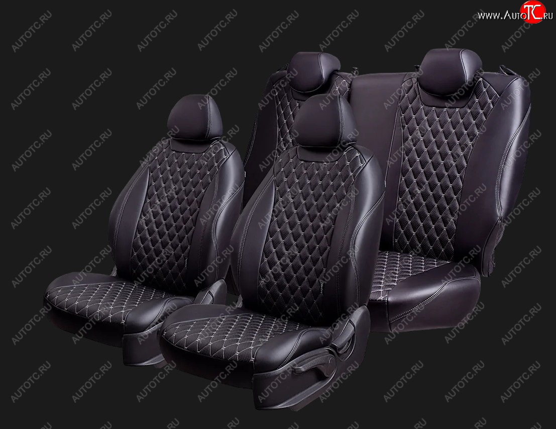 13 949 р. Чехлы для сидений Lord Autofashion Байрон (экокожа, 60/40, подлокотник, 2 П- и 1 Г-образных подголовника)  Toyota Corolla  E170 (2012-2019) дорестайлинг, рестайлинг (Черный, вставка черная, строчка серая)  с доставкой в г. Кемерово