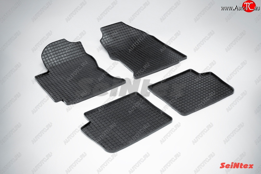 3 199 р. Износостойкие коврики в салон с рисунком Сетка SeiNtex Premium 4 шт. (резина)  Toyota Corolla  E120 (2000-2007) седан дорестайлинг, универсал дорестайлинг, хэтчбек 5 дв. дорестайлинг, седан рестайлинг, универсал рестайлинг, хэтчбек рестайлинг  с доставкой в г. Кемерово