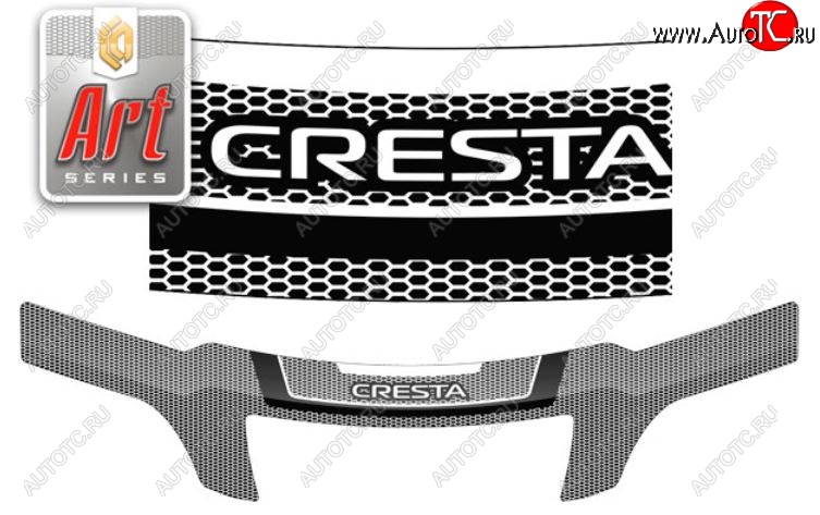 2 559 р. Дефлектор капота CA-Plastiс  Toyota Cresta  X100 (1996-1998) дорестайлинг (Серия Art черная)  с доставкой в г. Кемерово