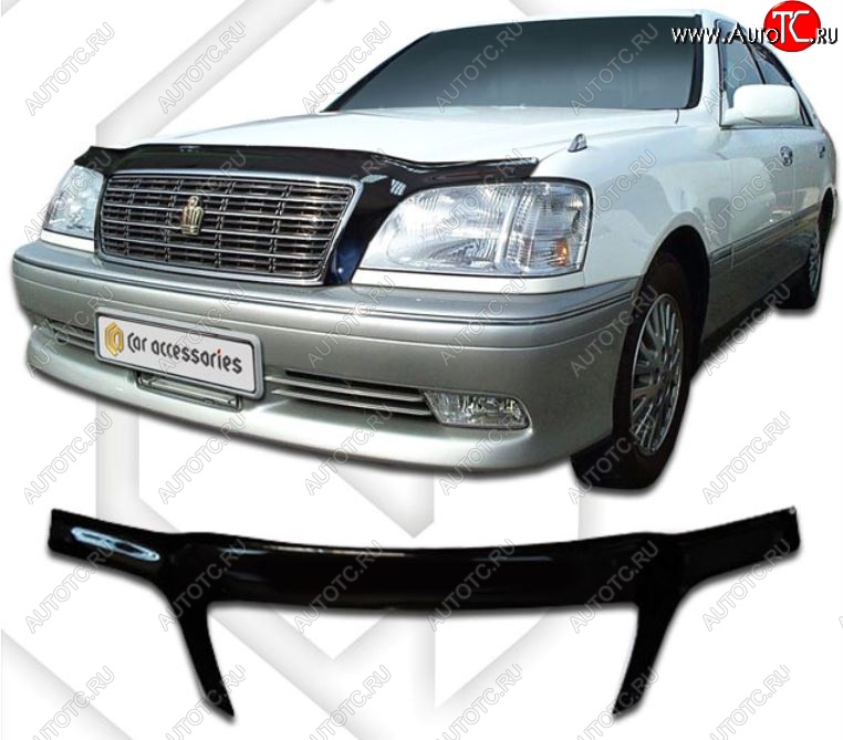 2 799 р. Дефлектор капота CA-Plastiс exclusive  Toyota Crown  S170 (1999-2003) седан (серия Classic черный, Без надписи)  с доставкой в г. Кемерово