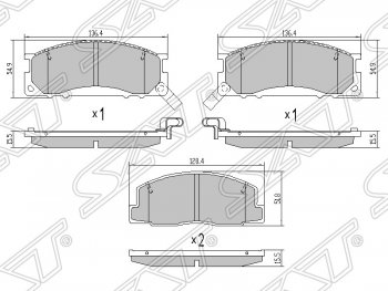 999 р. Колодки тормозные SAT (передние)  Toyota Estima  XR10,XR20 - Estima Emina  XR10, XR20  с доставкой в г. Кемерово. Увеличить фотографию 1