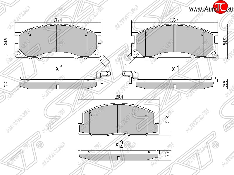 999 р. Колодки тормозные SAT (передние)  Toyota Estima  XR10,XR20 - Estima Emina  XR10, XR20  с доставкой в г. Кемерово