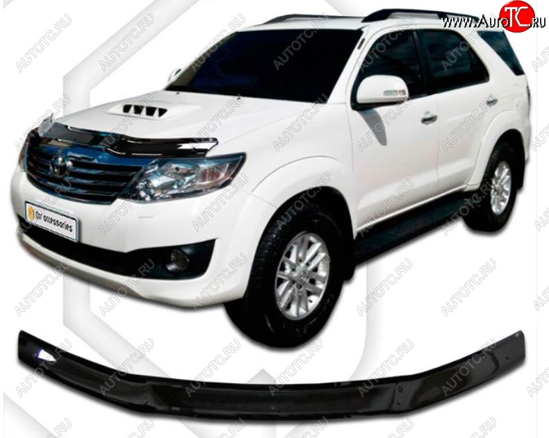1 899 р. Дефлектор капота CA-Plastiс Toyota Fortuner AN50/AN60 2-ой рестайлинг (2011-2015) (Classic черный, Без надписи) с доставкой в г. Кемерово Увеличить фотографию 1 1 899 р. Дефлектор капота CA-Plastiс Toyota Fortuner AN50/AN60 2-ой рестайлинг (2011-2015) (Classic черный, Без надписи) с доставкой в г. Кемерово