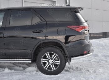 17 699 р. Защита заднего бампера (Ø63 мм, нержавейка) SLITKOFF  Toyota Fortuner  AN160 (2015-2020) дорестайлинг  с доставкой в г. Кемерово. Увеличить фотографию 4